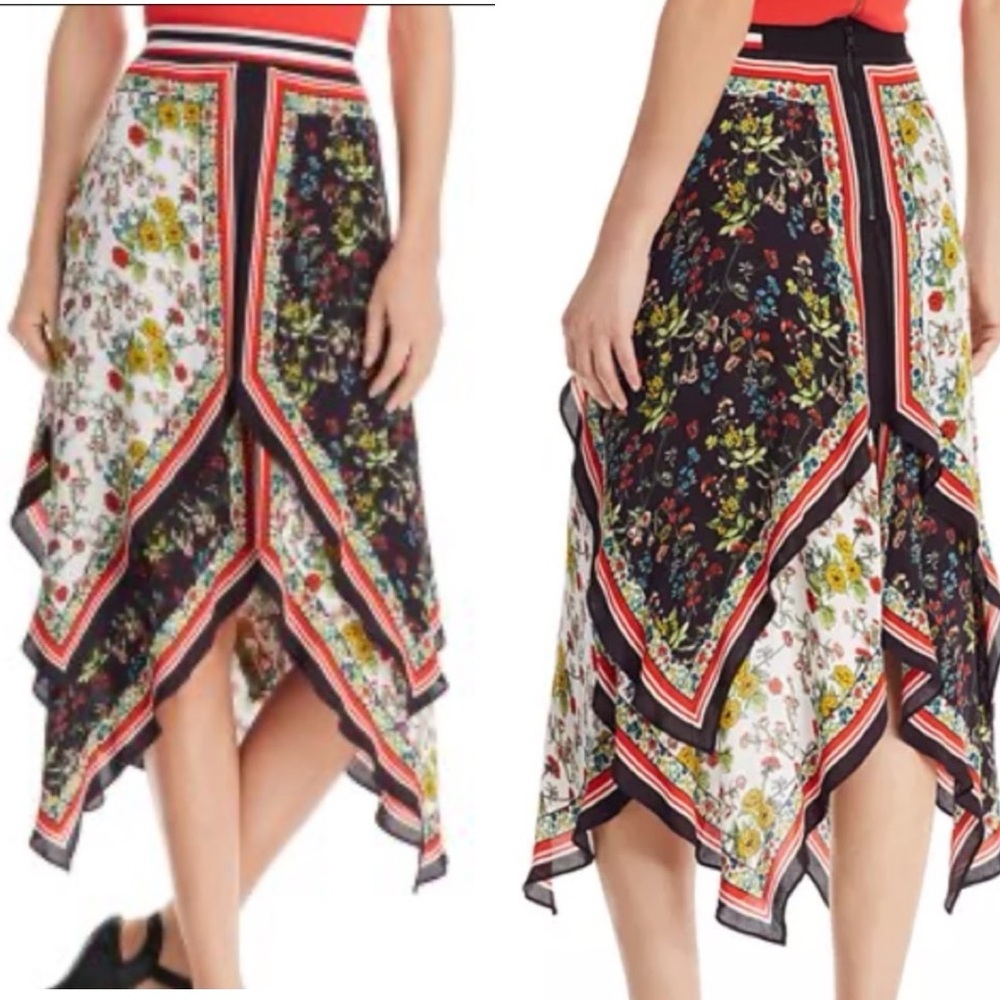 Alice + Olivia Multicolor Asymmetrical Skirt